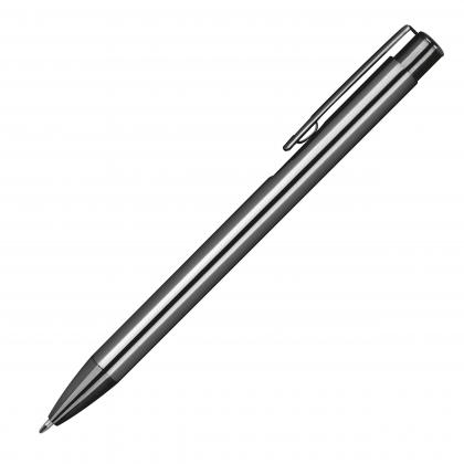 Aluminium push pen. shiny metalic