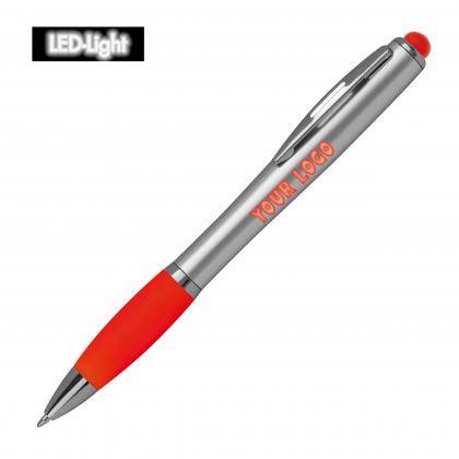 Ball pen with colored LED light