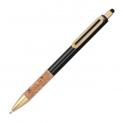 Ball pen with cork grip zone