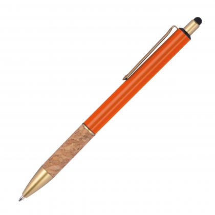 Ball pen with cork grip zone