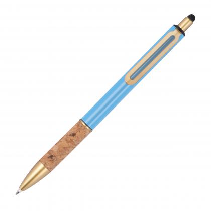 Ball pen with cork grip zone