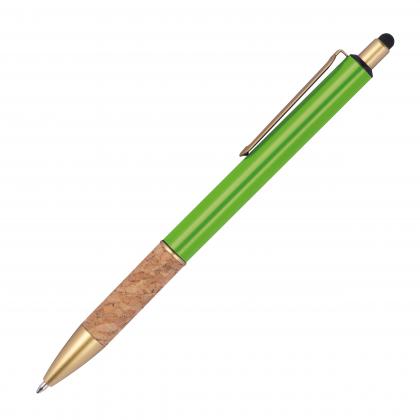 Ball pen with cork grip zone