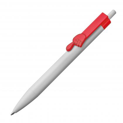 Ball pen with finger pointer clip