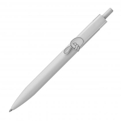Ball pen with finger pointer clip