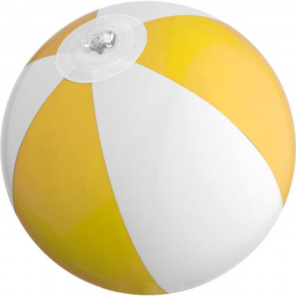 Bicoloured mini beach ball with 21.5 cm segments.