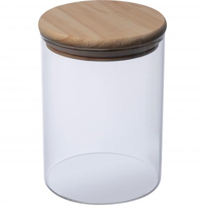 Borosilicate glass jar with pine wood lid. 700 ml