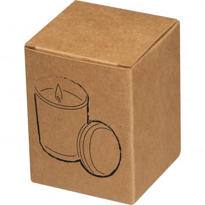 Candle in frosted glass with bamboo lid