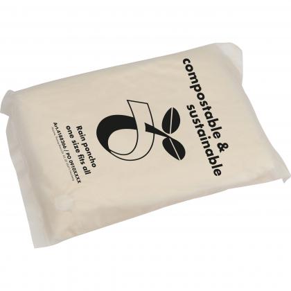 Compostable rain poncho