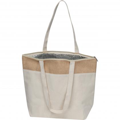 Cooler bag made of 200g cotton and laminated jute