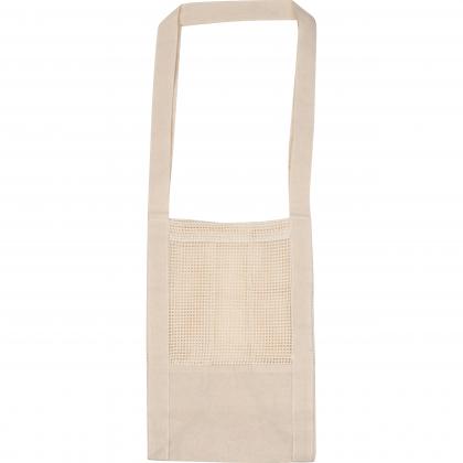 Cotton bag with crocheted part