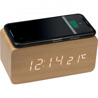 Desk clock with integrated wireless charger