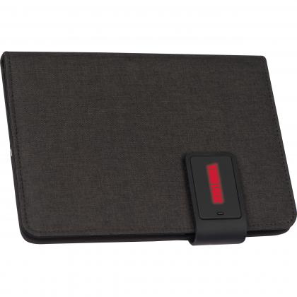 DIN A5 notebook with integrated LED light and powerbank
