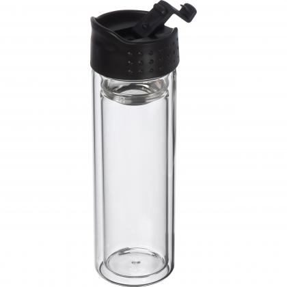 Double wall glass bottle. leakproof