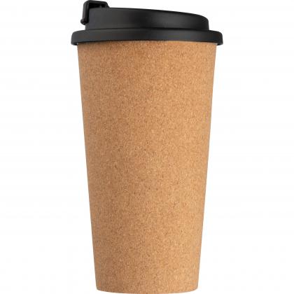 Double-walled leakproof mug with cork coating