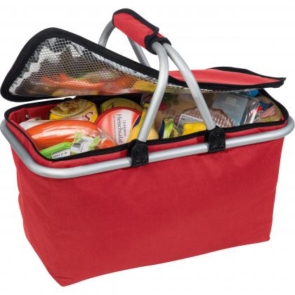 Foldable polyester shopping basket with insulating function