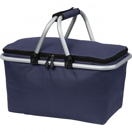 Foldable polyester shopping basket with insulating function