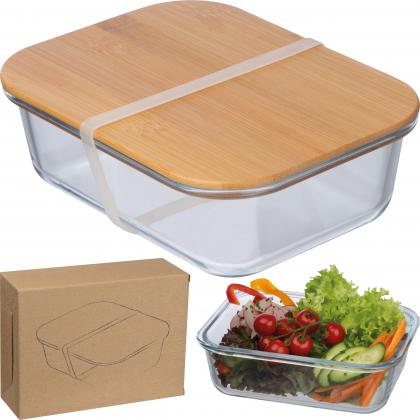 Glass lunchbox with bamboo lid