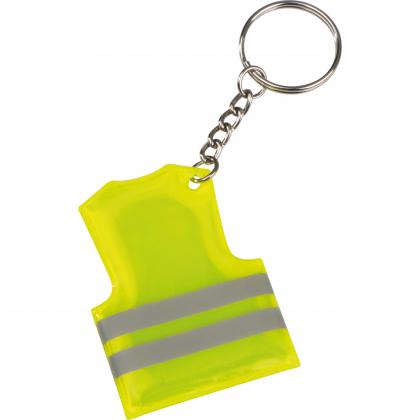 Key fob in the shape of a safety vest
