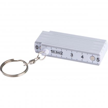 Keyring with folding ruler