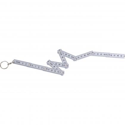 Keyring with folding ruler