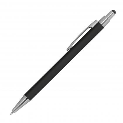 Metal ballpen with rubber coating and touch function