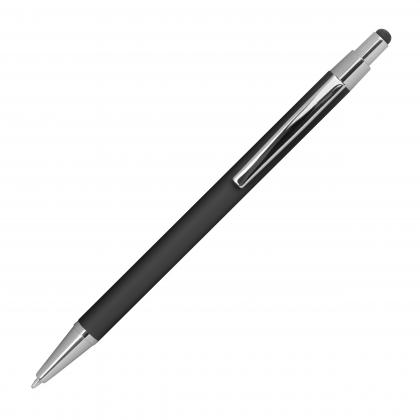 Metal ballpen with rubber coating and touch function