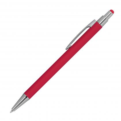 Metal ballpen with rubber coating and touch function