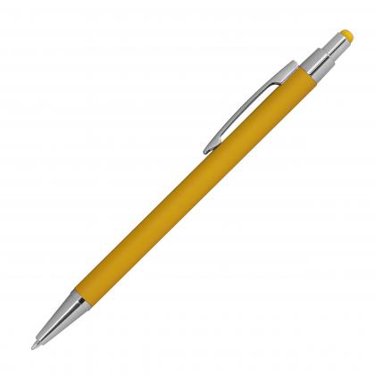 Metal ballpen with rubber coating and touch function