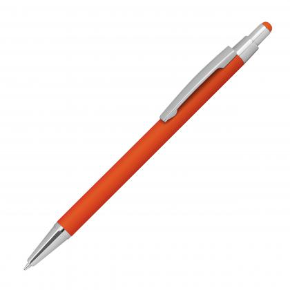 Metal ballpen with rubber coating and touch function