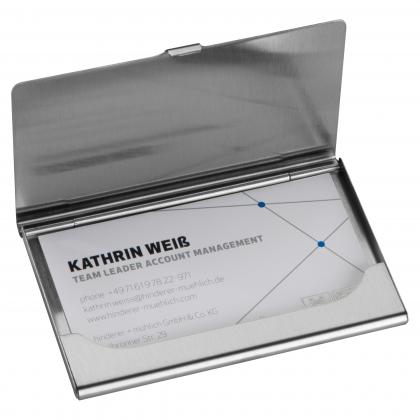 Metal business card holder
