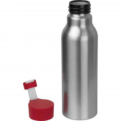 Metal drinking bottle with silicone lid