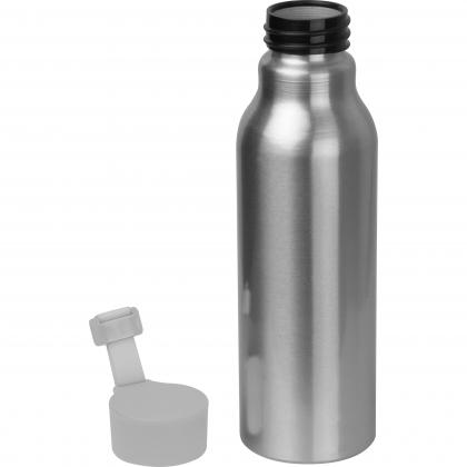 Metal drinking bottle with silicone lid