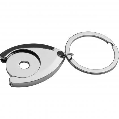 Metal keyring with shopping chip