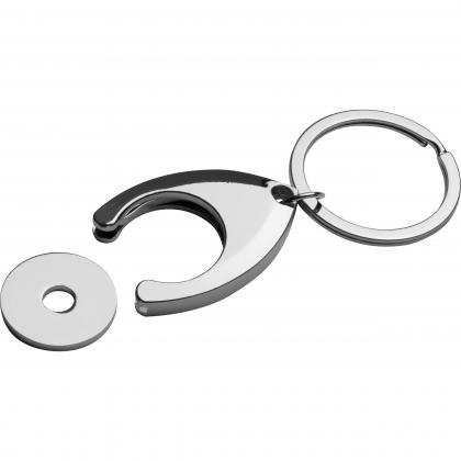 Metal keyring with shopping chip