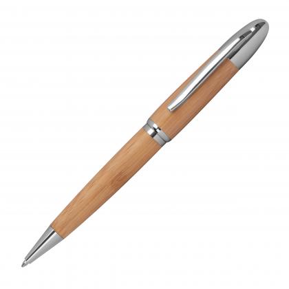 Metal twist ballpen with bamboo coating