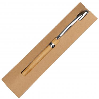 Metal twist ballpen with bamboo coating