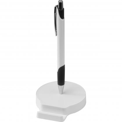 Mobile phone holder with magnetic function. includes metal ballpen