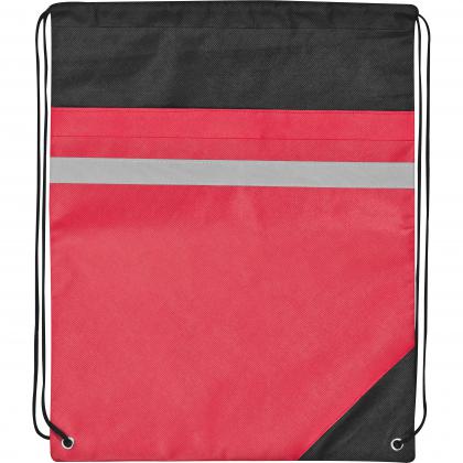 Non-woven gym bag including reflectable stripe