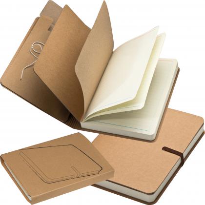 Notebook with brown rubber band. 120 sheets