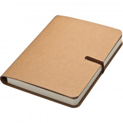 Notebook with brown rubber band. 120 sheets