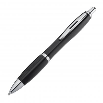 Plastic ball pen with metal clip