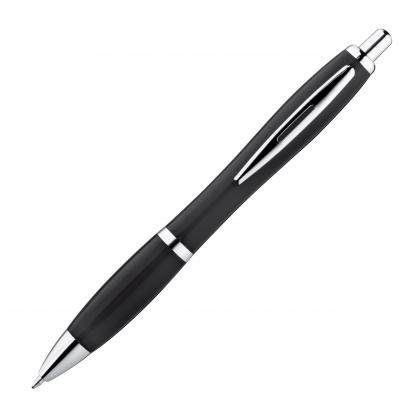 Plastic ball pen with metal clip
