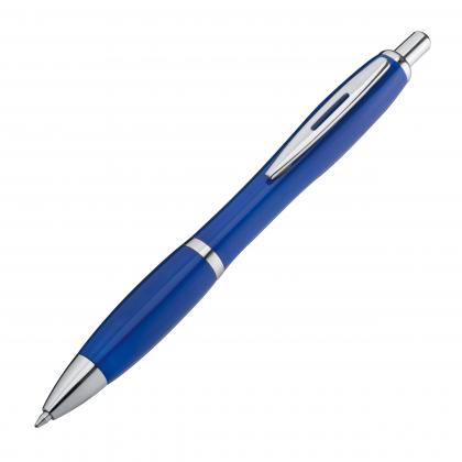 Plastic ball pen with metal clip