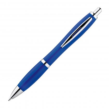Plastic ball pen with metal clip