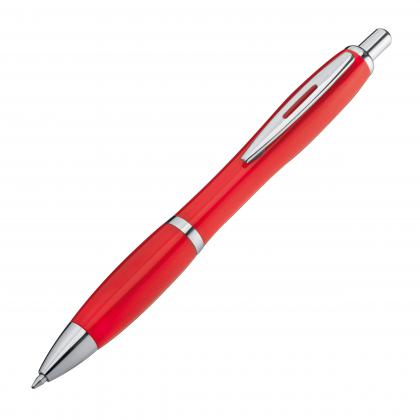 Plastic ball pen with metal clip