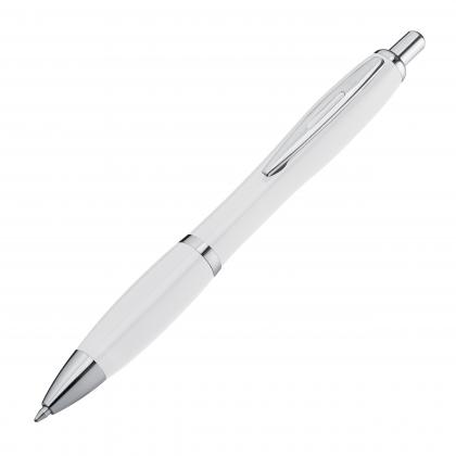 Plastic ball pen with metal clip