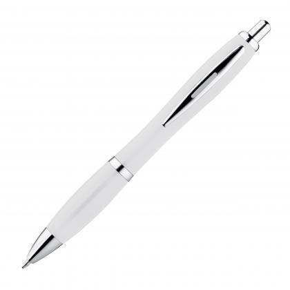 Plastic ball pen with metal clip