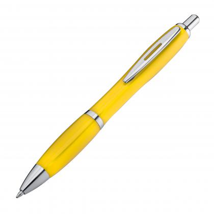 Plastic ball pen with metal clip