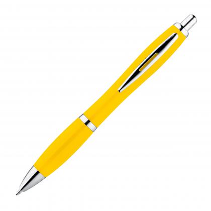 Plastic ball pen with metal clip