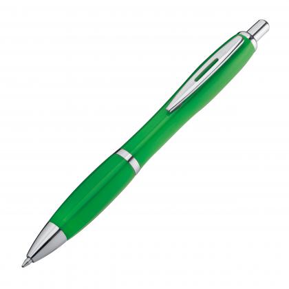 Plastic ball pen with metal clip